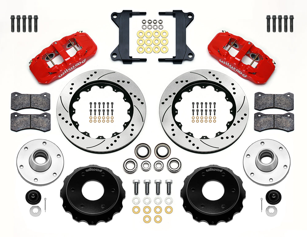Wilwood - Kit de freno delantero grande AERO6 para Chevy/GMC C10 1963-1986 (buje de 6 x 5,50 y rotor de 2 piezas) para ejes CPP/Ridetech - Rotores de 14 pulgadas