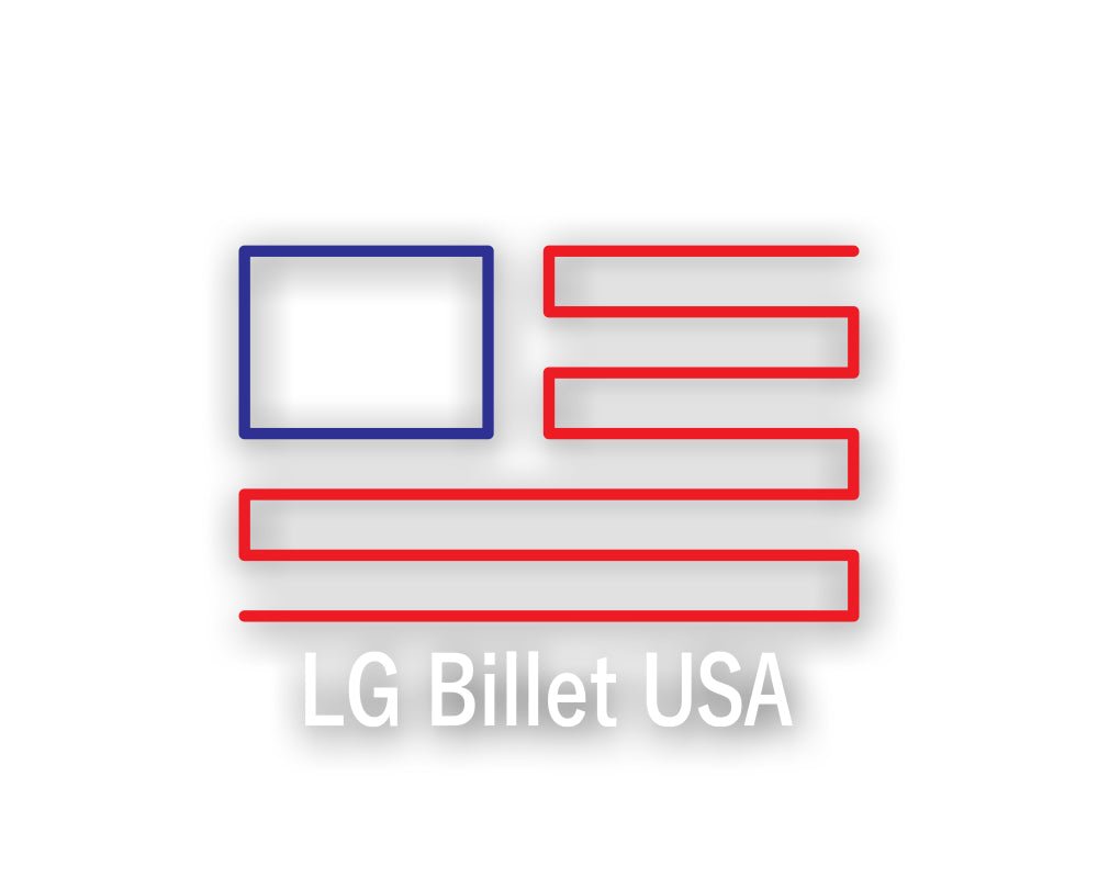 LG Billet USA「BIG Flag ロゴ」レッド & ブルー ビニール デカール | ウィンドウ ステッカー 12" x 9.5"