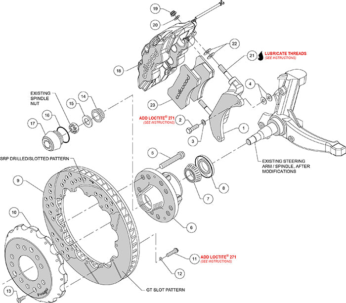 Wilwood - 1982-2003 Chevy S10 AERO6 Big Brake Front Brake Kit - 14-Inch Rotors