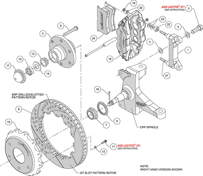 Wilwood - Kit de frenos delanteros grandes Chevy/GMC C10 1963-1986, forjados, angostos, Superlite 6R (buje de 6 x 5,50 y rotor de 2 piezas) para ejes CPP/Ridetech, rotores de 14 pulgadas