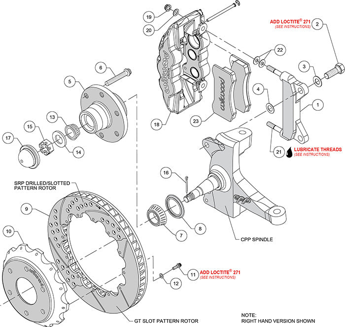 Wilwood - Kit de freno delantero grande AERO6 para Chevy/GMC C10 1963-1986 (buje de 6 x 5,50 y rotor de 2 piezas) para ejes CPP/Ridetech - Rotores de 14 pulgadas
