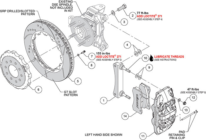 Wilwood - Kit de frenos delanteros grandes AERO6 para ejes DSE Chevy/GMC C10 1973-1986 - Rotores de 14,25 pulgadas