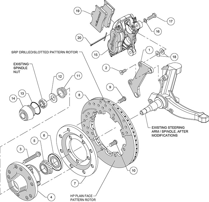 Wilwood - 1982-2003 Chevy S10 Forged Dynalite Big Brake Front Brake Kit - 12.19-Inch Rotors