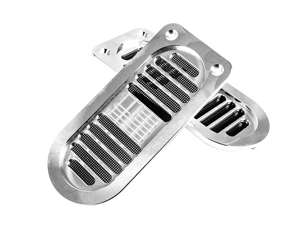 旗が刻まれたビレットドアジャムベント、Impala / Caprice 1972-76、Nova 1973-74