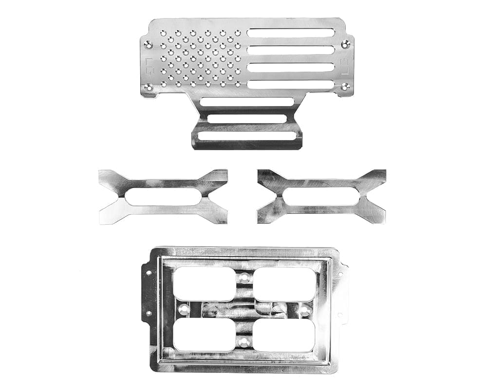 Soporte de batería Billet Interstate MT-24F, parte superior con bandera