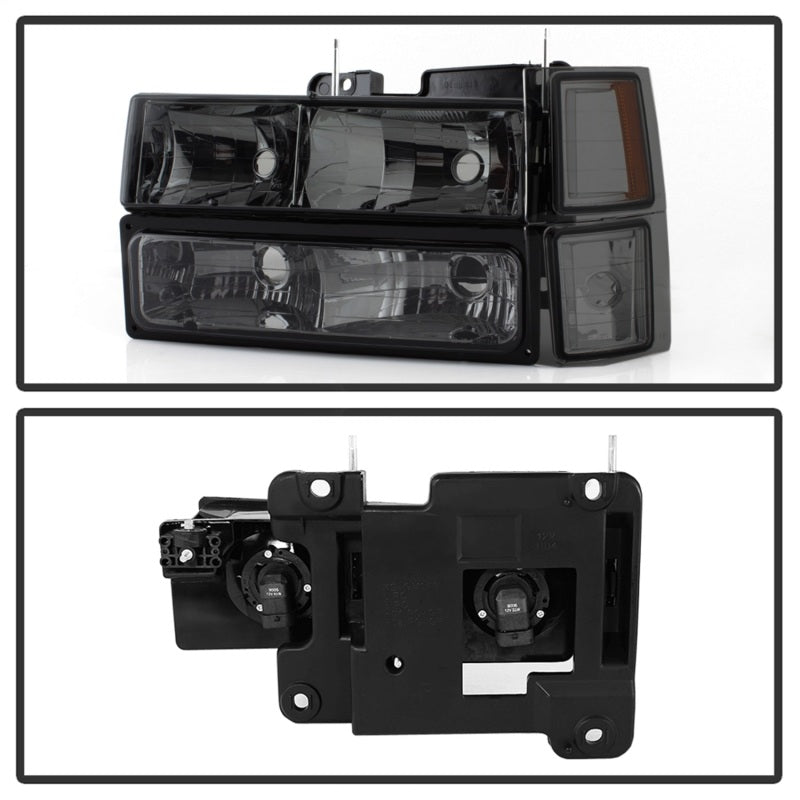 Spyder Xtune 88-98 Chevy/GMC C/K Series 1500/2500 Headlights w/ Corner & Parking Lights - Smoke