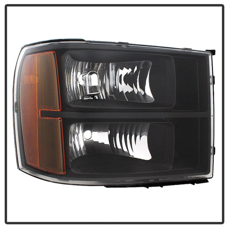 Spyder 07-13 GMC Sierra 1500 Crystal Headlights - Black