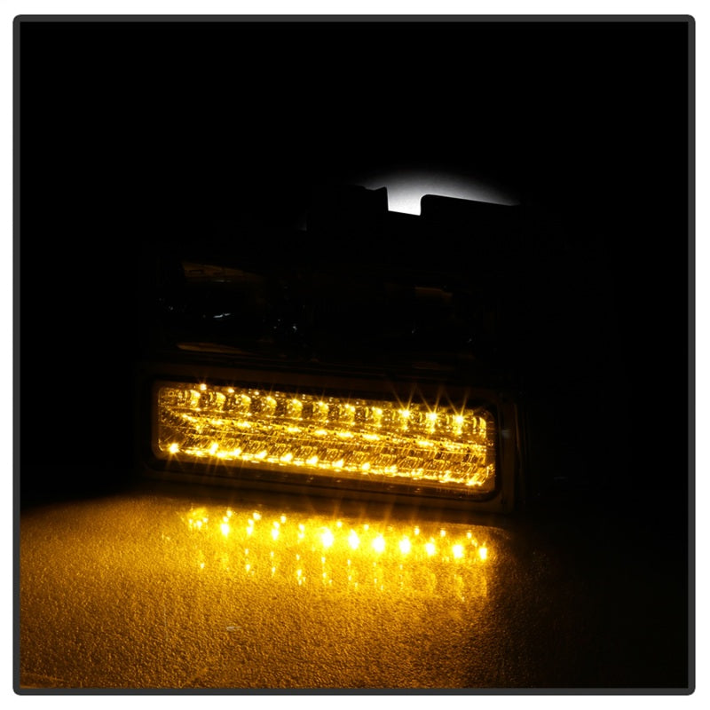 Faros delanteros Spyder Xtune 94-98 Chevy/GMC C/K Series 1500/2500 con luces de estacionamiento LED - Cromados