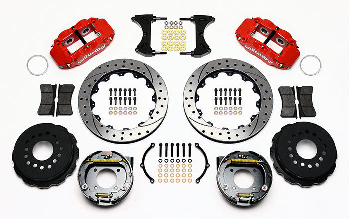 Wilwood - 10/12 Bolt - 2.81 Offset - Forged Narrow Superlite 4R Big Brake Rear Parking Brake Kit - 12.88 Inch - Front Caliper Mounting