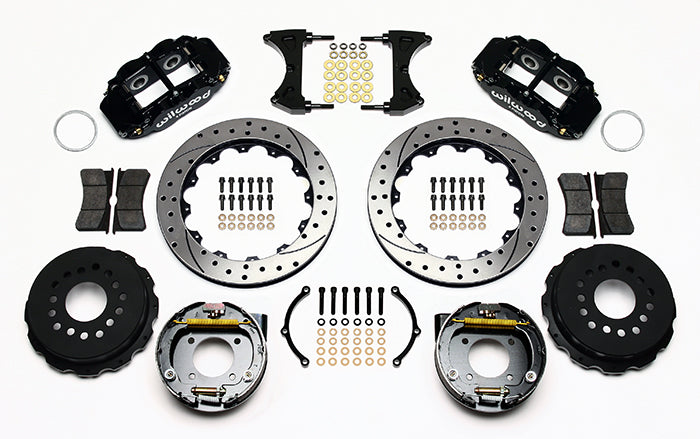 Wilwood - 10/12 Bolt - 2.81 Offset - Forged Narrow Superlite 4R Big Brake Rear Parking Brake Kit - 12.88 Inch - Front Caliper Mounting