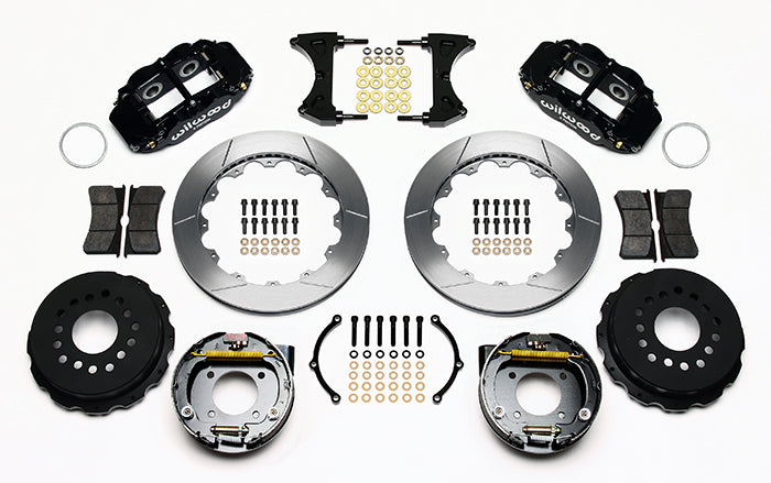 Wilwood - 10/12 Bolt - 2.81 Offset - Forged Narrow Superlite 4R Big Brake Rear Parking Brake Kit - 12.88 Inch - Front Caliper Mounting
