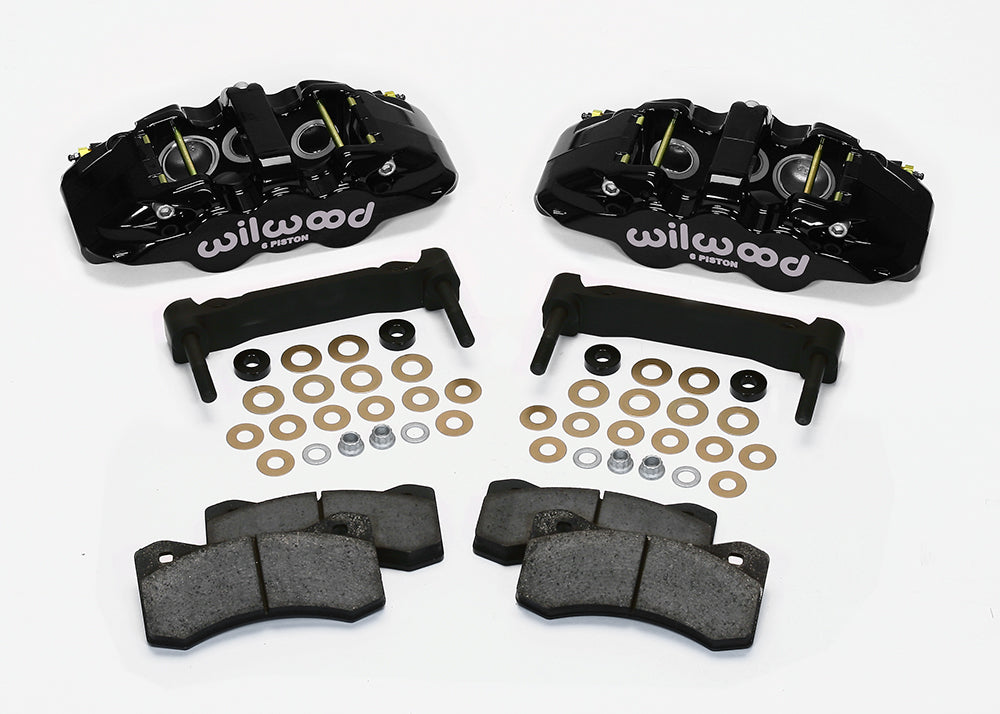 Wilwood - 1964–1981 A/F/X-Body, 1963–1982 Corvette, 1964–1970 Mustang | With Ridetech, Art Morrison, Detroit Speed Spindles -AERO6 Front Caliper and Bracket Upgrade Kit for Corvette C5-C6