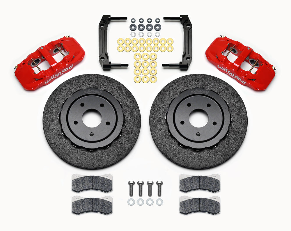 Wilwood - 1964–1981 A/F/X-Body, 1963–1982 Corvette, 1964–1970 Mustang | Ridetech, Art Morrison, Detroit Speed - AERO6 WCCB Carbon-Ceramic Big Brake Front Brake Kit - 14 inch
