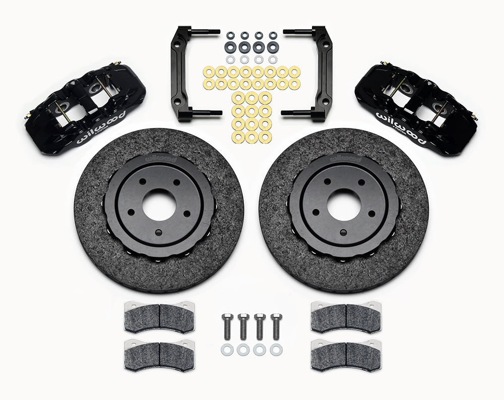 Wilwood - 1964–1981 A/F/X-Body, 1963–1982 Corvette, 1964–1970 Mustang | Ridetech, Art Morrison, Detroit Speed - AERO6 WCCB Carbon-Ceramic Big Brake Front Brake Kit - 14 inch