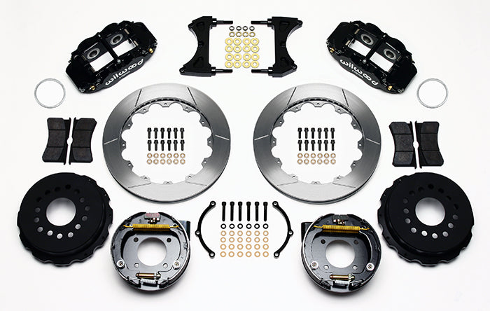 Wilwood - 10/12 Bolt - 2.75 Offset - Forged Narrow Superlite 4R Big Brake Rear Parking Brake Kit - 12.88 Inch - Staggered Caliper Mounting