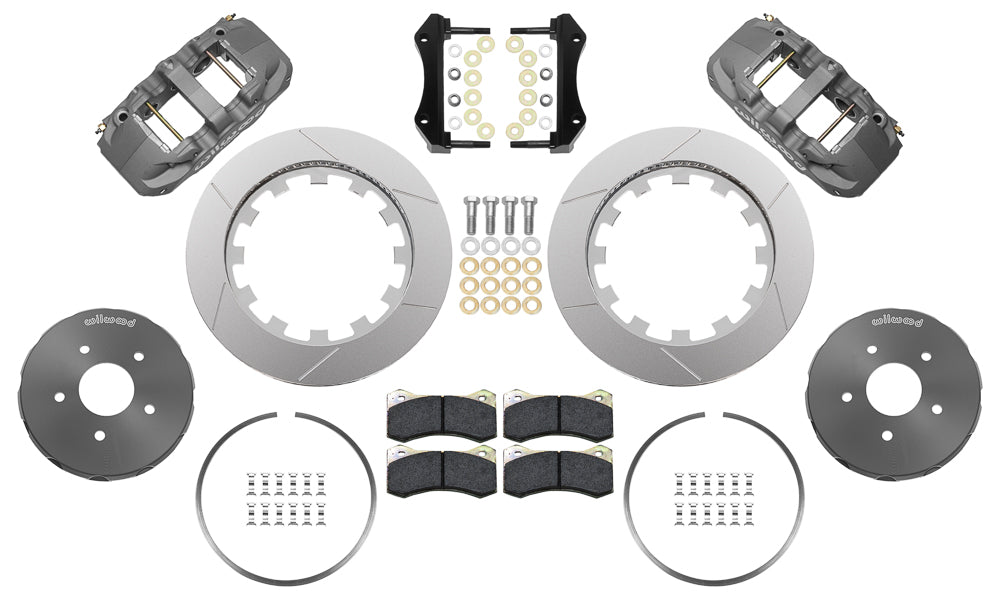Wilwood - 1964–1981 A/F/X-Body, 1963–1982 Corvette, 1964–1970 Mustang | Ridetech, Art Morrison, Detroit Speed - AERO6 Big Brake Front Brake Kit (Race) - 14 inch