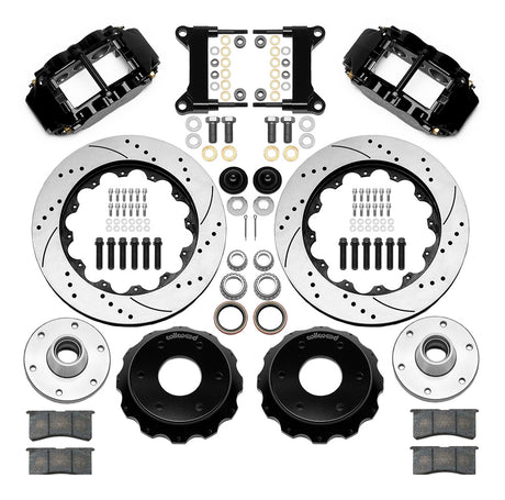 Wilwood - Kit de frenos delanteros grandes Chevy/GMC C10 1963-1986, forjados, angostos, Superlite 6R (buje de 6 x 5,50 y rotor de 2 piezas), rotores de 14 pulgadas