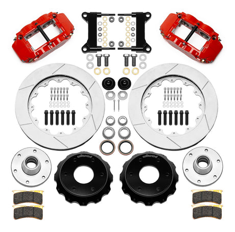 Wilwood - Kit de frenos delanteros grandes Chevy/GMC C10 1963-1986, forjados, angostos, Superlite 6R (buje de 6 x 5,50 y rotor de 2 piezas), rotores de 14 pulgadas