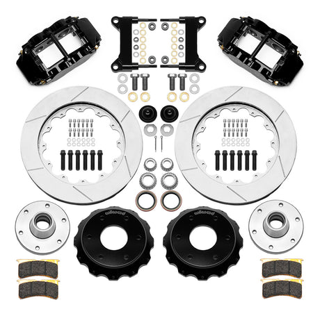 Wilwood - Kit de frenos delanteros grandes Chevy/GMC C10 1963-1986, forjados, angostos, Superlite 6R (buje de 6 x 5,50 y rotor de 2 piezas), rotores de 14 pulgadas