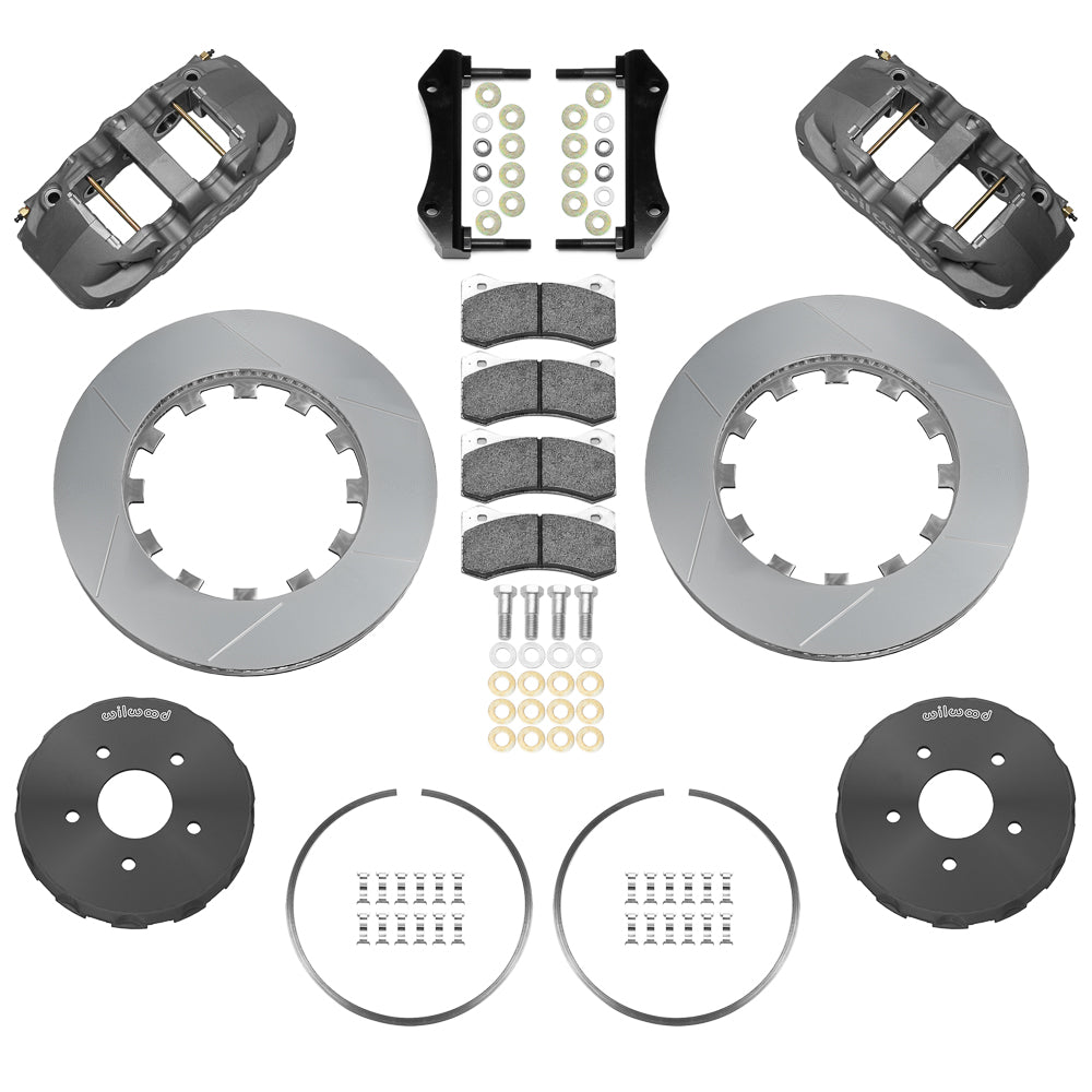 Wilwood - 1964–1981 A/F/X-Body, 1963–1982 Corvette, 1964–1970 Mustang | Ridetech, Art Morrison, Detroit Speed - AERO6 Big Brake Lug Drive Front Brake Kit (Race)- 14 inch