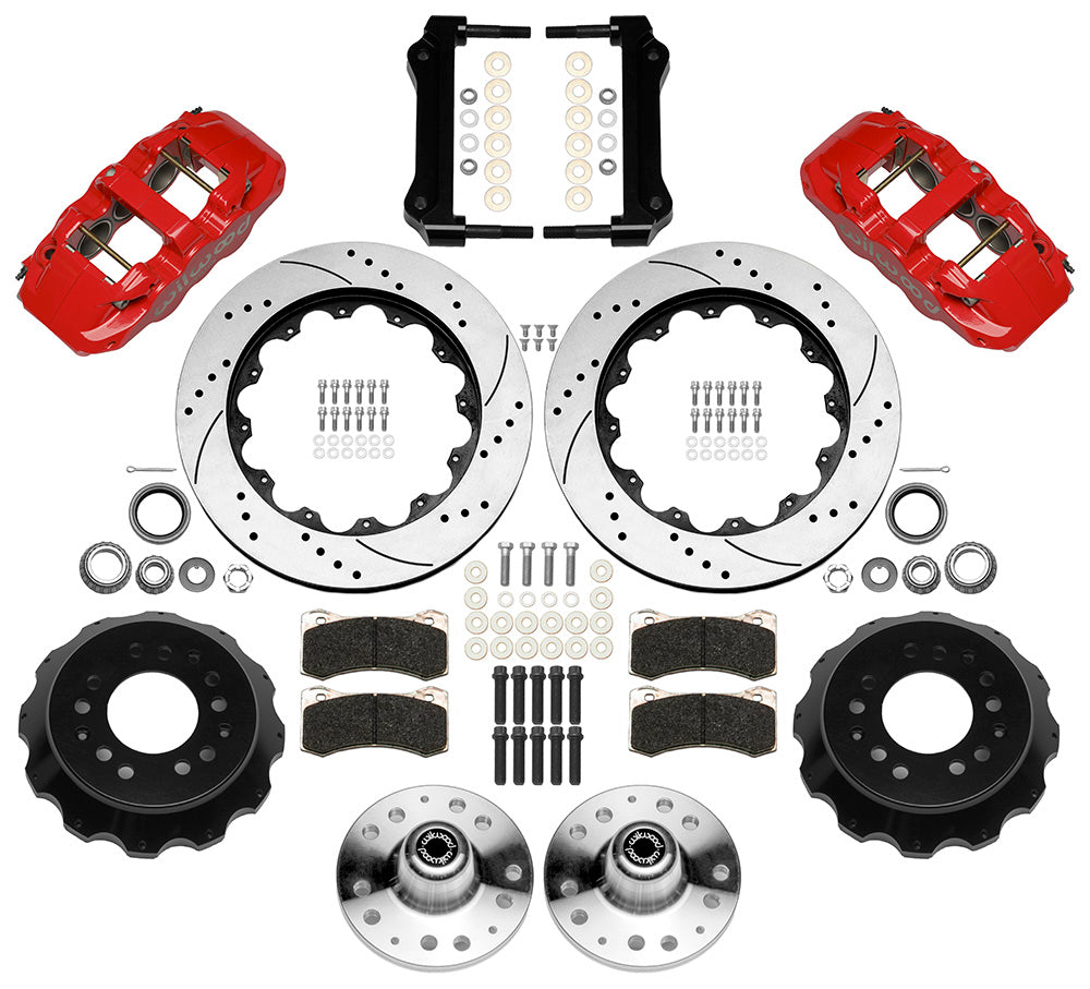 Wilwood - 1964–74 A/F/X-Body | Buick, Chevy, Olds, Pontiac, GMC | Apollo, Camaro, Chevelle, El Camino, Nova, Cutlass, GTO, Firebird - AERO6 Big Brake Front Brake Kit - 14 Inch