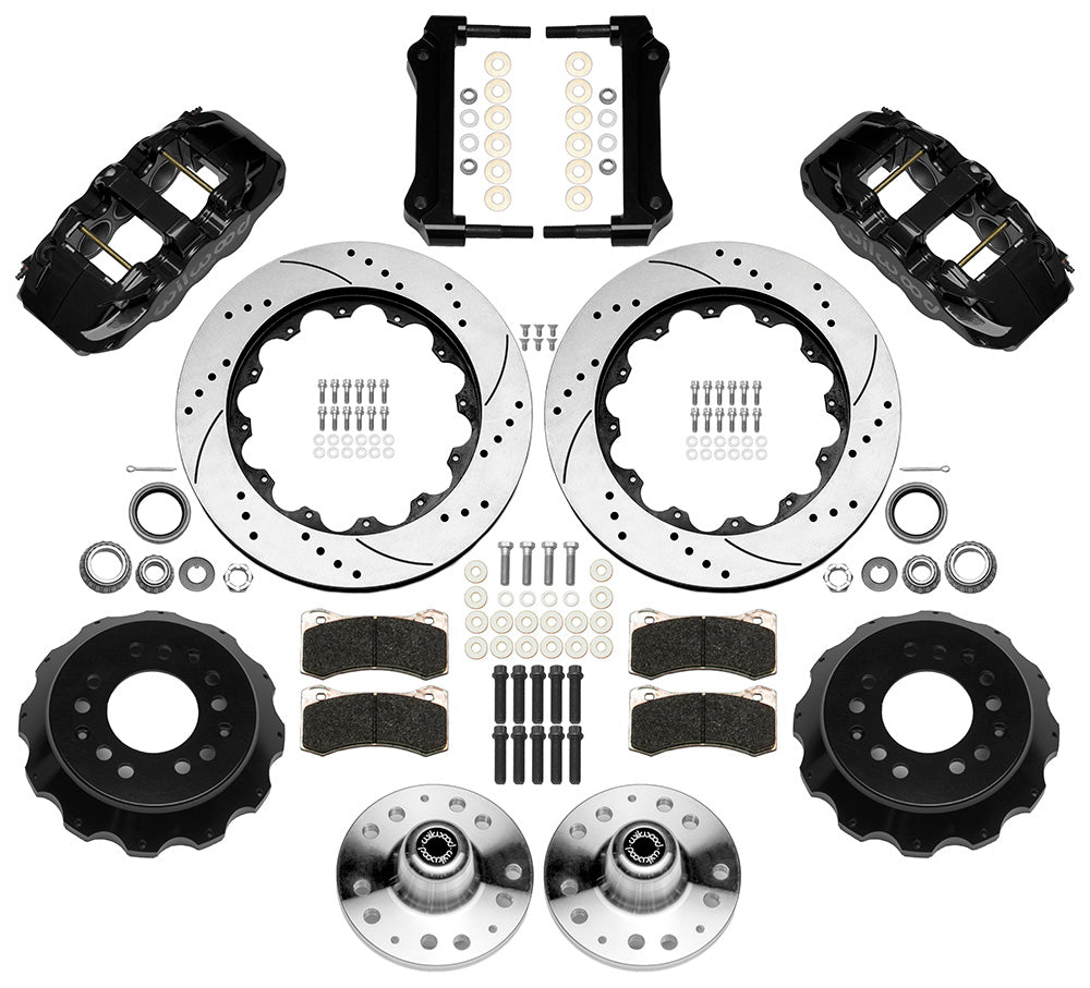 Wilwood - 1964–74 A/F/X-Body | Buick, Chevy, Olds, Pontiac, GMC | Apollo, Camaro, Chevelle, El Camino, Nova, Cutlass, GTO, Firebird - AERO6 Big Brake Front Brake Kit - 14 Inch