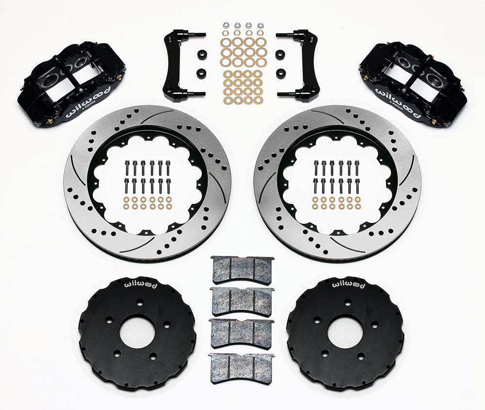 Wilwood - 1964–1981 A/F/X-Body, 1963–1982 Corvette, 1964–1970 Mustang | Ridetech, Art Morrison, Detroit Speed - Forged Narrow Superlite 6R Big Brake Front Brake Kit (Hat) - 14 inch