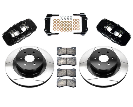 Wilwood - Kit de freno trasero grande AERO4 para Chevy/GMC Silverado 1500 2001-2007 (pinza trasera OE de 2 pistones) - Rotores de 14,25 pulgadas