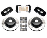 Wilwood - Kit de freno trasero grande AERO4 para Chevy/GMC Silverado 1500 2001-2007 (pinza trasera OE de 2 pistones) - Rotores de 14,25 pulgadas