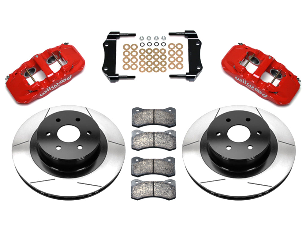 Wilwood - Kit de freno trasero grande AERO4 para Chevy/GMC Silverado 1500 2001-2007 (pinza trasera OE de 2 pistones) - Rotores de 14,25 pulgadas