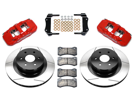 Wilwood - Kit de freno trasero grande AERO4 para Chevy/GMC Silverado 1500 2001-2007 (pinza trasera OE de 2 pistones) - Rotores de 14,25 pulgadas
