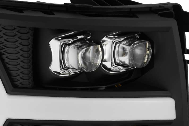 AlphaRex 07-13 Chevy 1500 NOVA Projector Headlights Plank Style Matte Black w/ Active Light/Sequence Signal