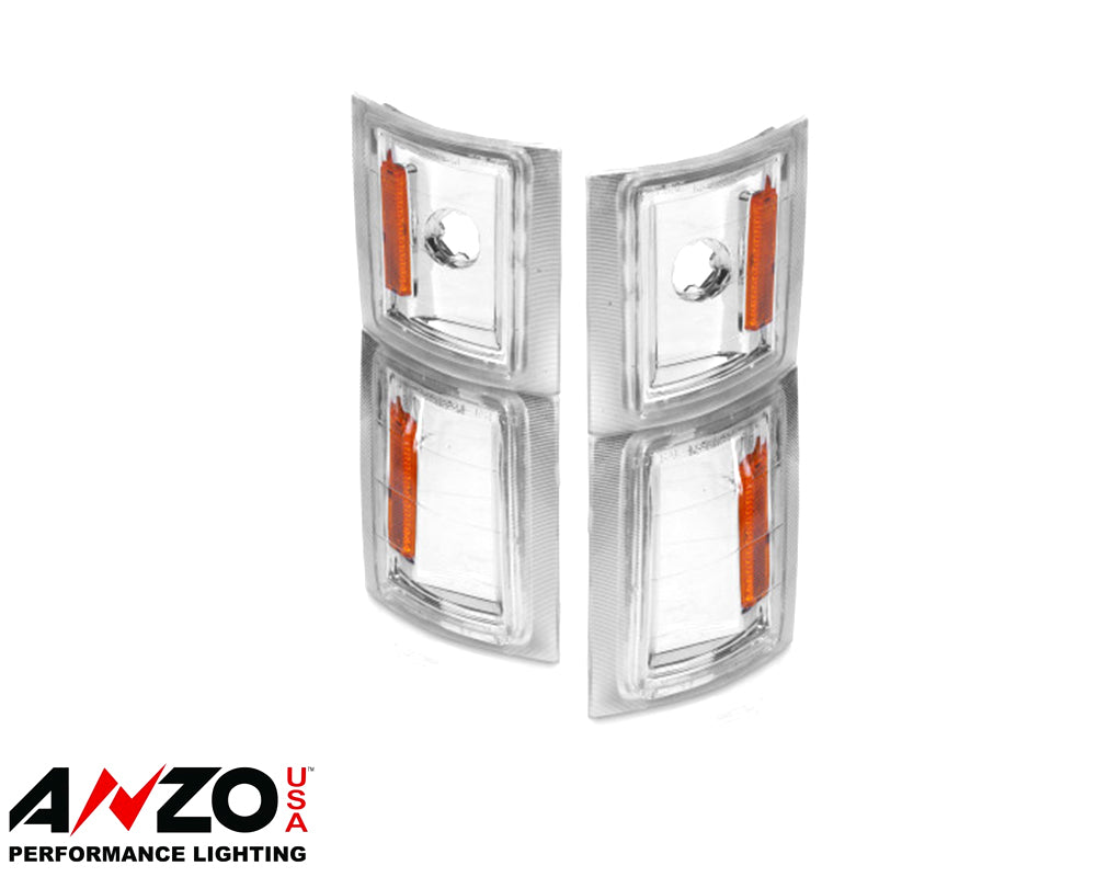 ANZO 1994-1998 Chevrolet Blazer Corner Lights Clear Lens w/ Amber Reflector