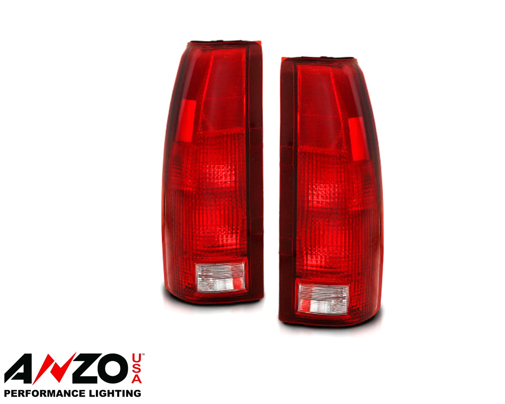 ANZO 1988-1999 Chevy C1500 Taillight Red/Clear Lens (OE Replacement)