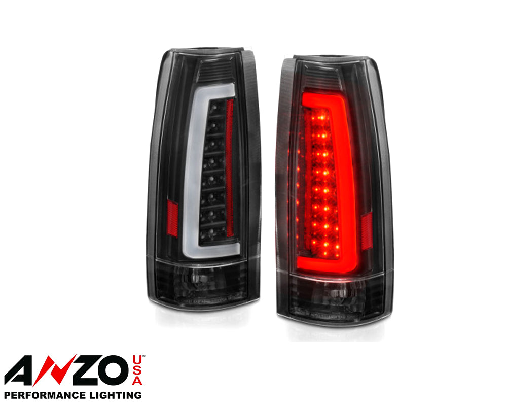 ANZO 1988-1999 C/K1500 LED Taillights Black Housing Clear Lens Pair