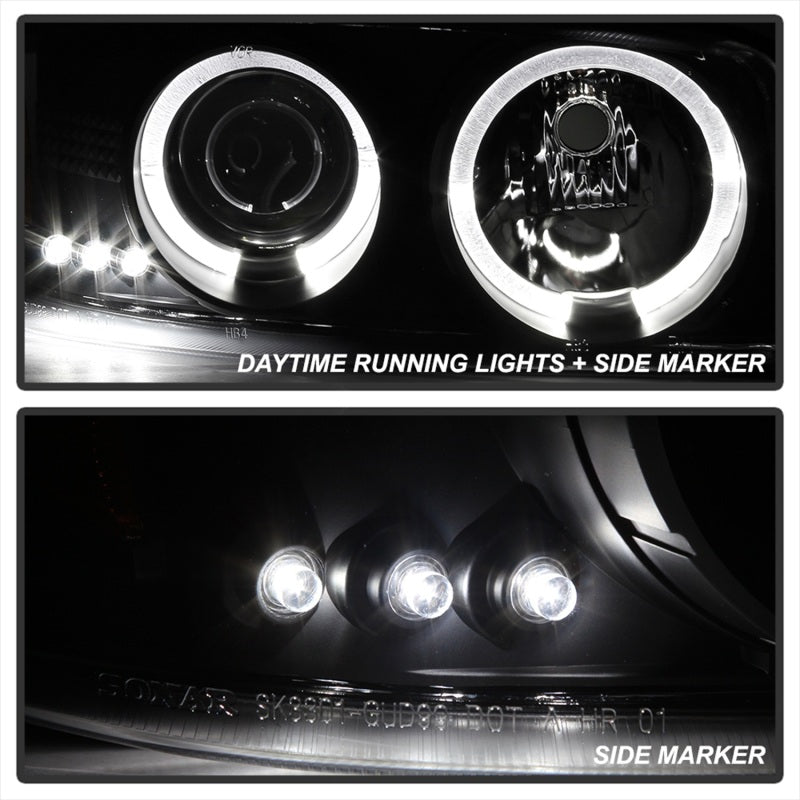 Spyder 99-06 GMC Sierra 1500/2500/3500 Projector Headlights LED Halo - Black