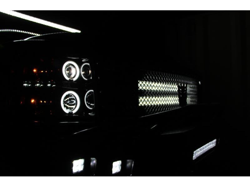 Spyder 07-13 Chevy Silverado 1500 Projector Headlights LED Halo CCFL - Black