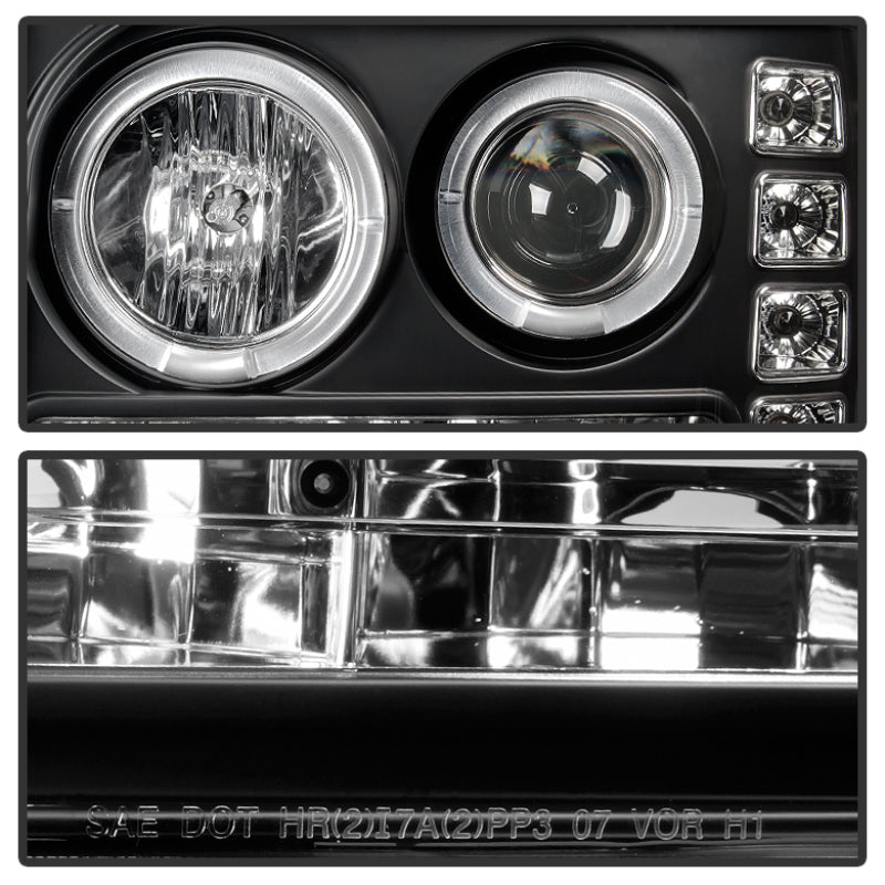 Faros delanteros LED tipo halo con proyector Spyder GMC Sierra 1500 07-13, color negro