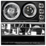 Faros delanteros LED tipo halo con proyector Spyder GMC Sierra 1500 07-13, color negro