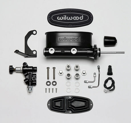 Wilwood - Kit de cilindro maestro en tándem de aluminio para Chevy/GMC C1500-OBS 1988-1998 con soporte y válvula de polarización 