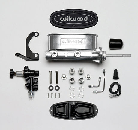 Wilwood - Kit de cilindro maestro en tándem de aluminio para Chevy/GMC C1500-OBS 1988-1998 con soporte y válvula de polarización 