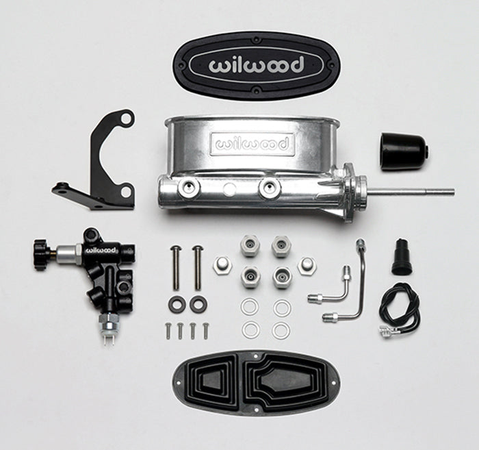 Wilwood - 1988-1998 Chevy/GMC C1500-OBS Aluminum Tandem Master Cylinder Kit with Bracket and Bias Valve