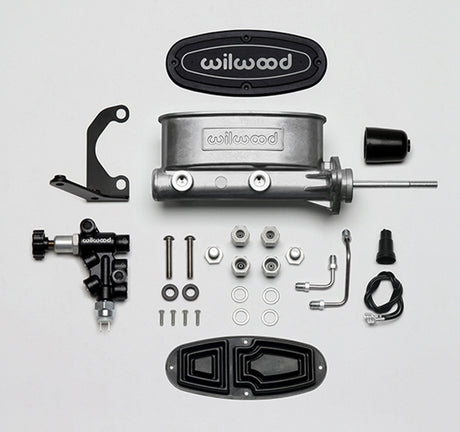Wilwood - Kit de cilindro maestro en tándem de aluminio para Chevy/GMC C1500-OBS 1988-1998 con soporte y válvula de polarización 