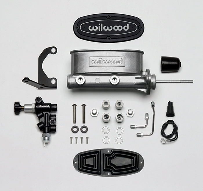 Wilwood - 1988-1998 Chevy/GMC C1500-OBS Aluminum Tandem Master Cylinder Kit with Bracket and Bias Valve