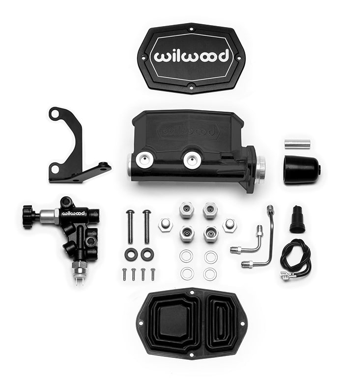 Wilwood - 1988-1998 Chevy/GMC C1500-OBS Aluminum Compact Tandem M/C Kit with Bracket and Valve