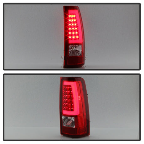 Luces traseras LED Spyder Xtune 99-02 Chevy Silverado 1500 | 99-06 GMC Sierra 1500 versión 3 - Rojo transparente (no se adapta a los laterales)