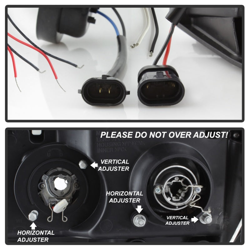 Faros delanteros LED tipo halo con proyector Spyder GMC Sierra 1500 07-13, color negro