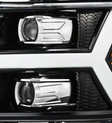 AlphaRex 07-13 Chevy 1500 PRO-Series Projector Headlights Plank Style Gloss Black w/Active Light/Sequence Signal