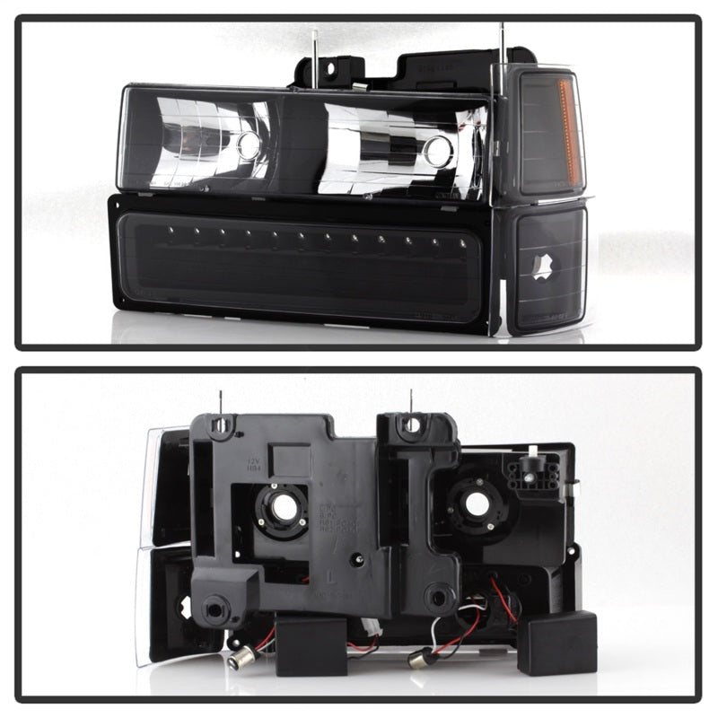 Spyder Xtune 88-98 Chevy/GMC C/K Series 1500/2500 Headlights w/ LED Parking Lights - Black