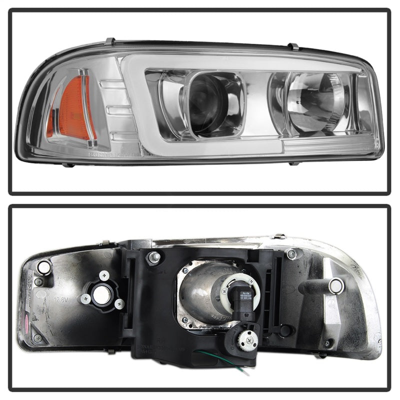 Spyder 99-06 GMC Sierra 1500/2500/3500 V2 Projector Headlights - DRL - Chrome